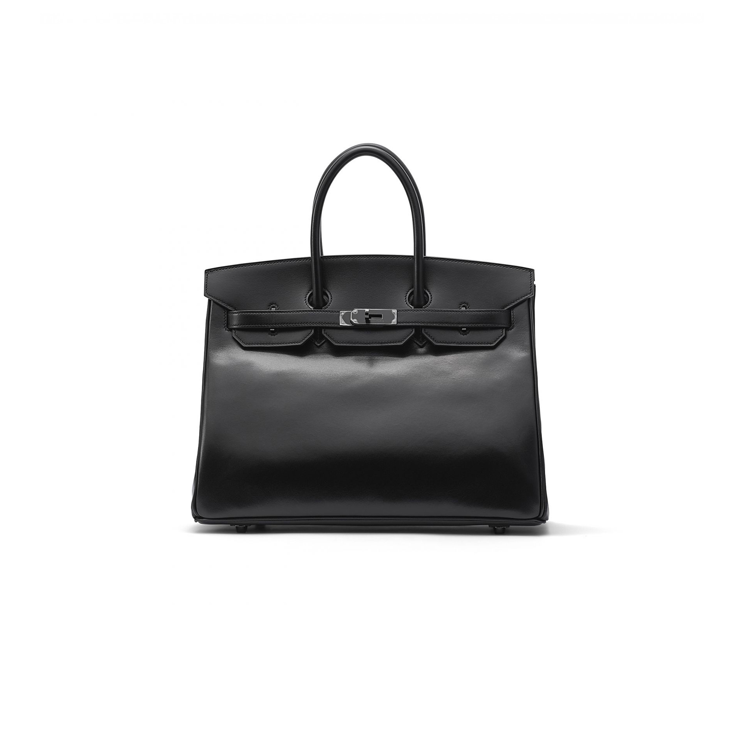 H**mes master birkin 35 box leather black bag h028698ck89 (35*25*18cm)